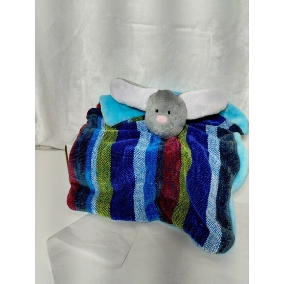 Lex Weaving Grey Bunny with White Floppy Ears Multi Colored Soft Plush Lovey… - Picture 6 of 12